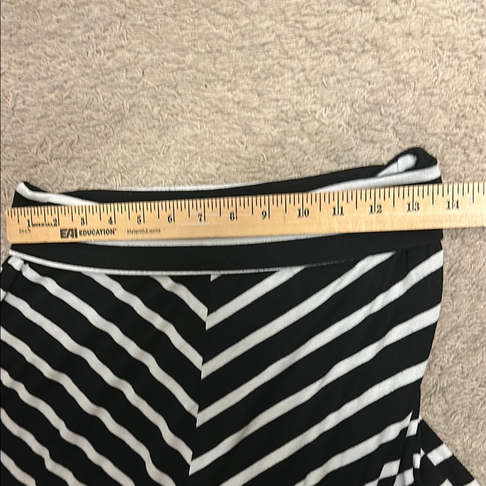 Black and White Striped Women's maxi Skirt